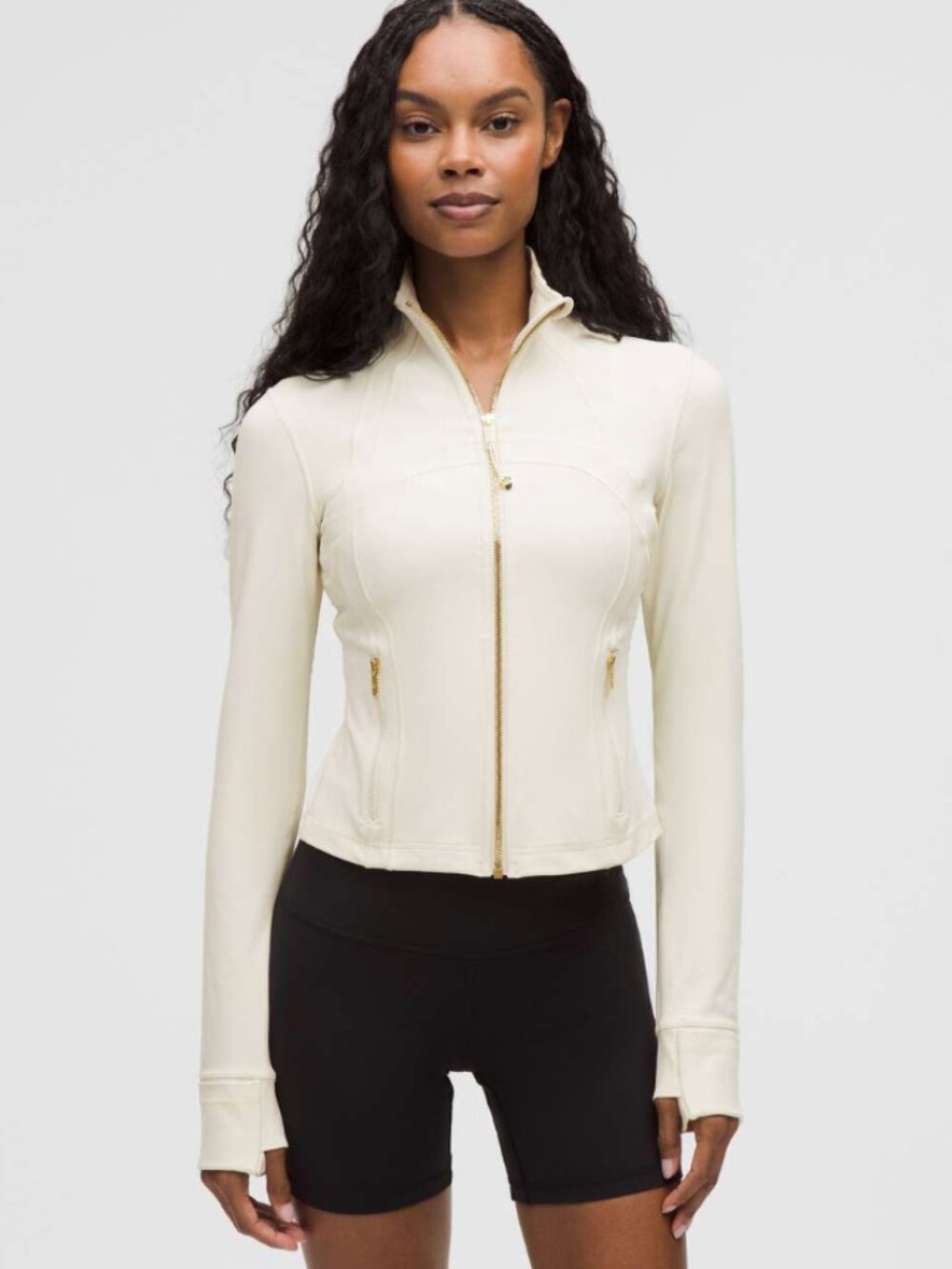 Lululemon Define Cropped Jacket Nulu Zip Up Activewear Running White Women's 8